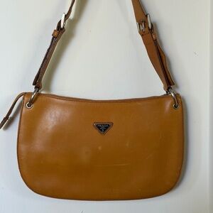 Prada Brown Leather Shoulder Bag